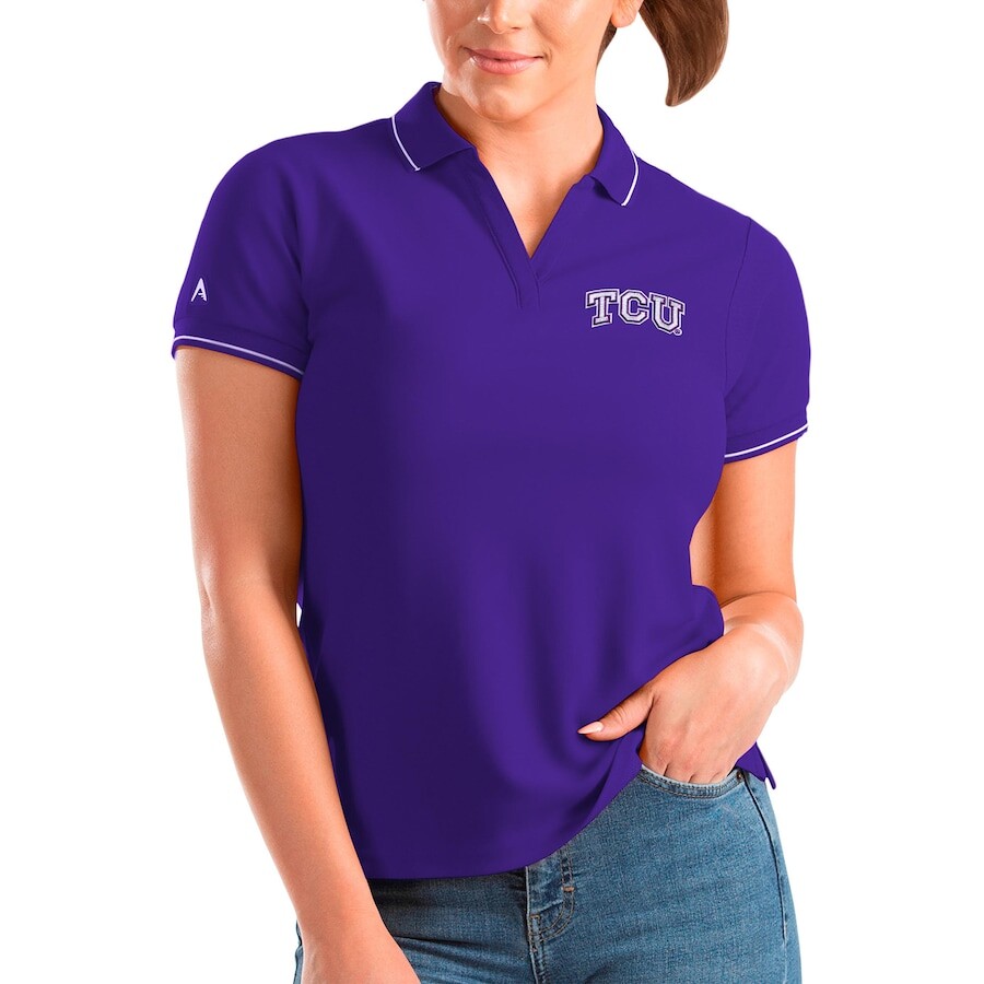 

Поло с коротким рукавом Antigua Tcu Horned Frogs, фиолетовый