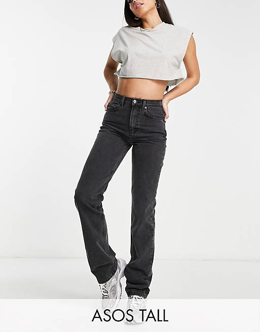 

Черные прямые джинсы в стиле 90-х ASOS DESIGN Tall
