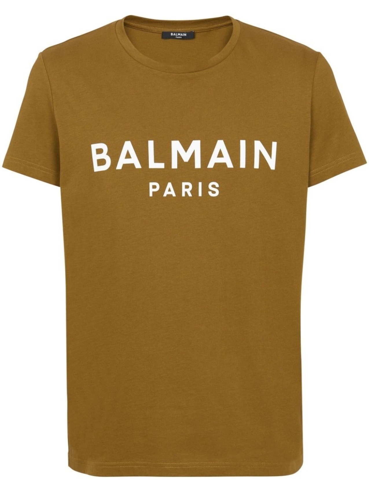 

Balmain logo-print organic-cotton T-shirt, коричневый