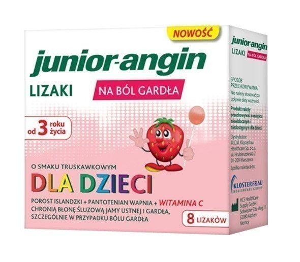 

Junior-Angin Lizaki Na Gardło леденцы для горла, 8 шт.