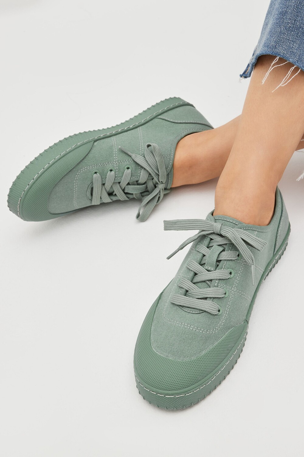 

Кроссовки из парусины на шнуровке Forever Comfort Next, зеленый