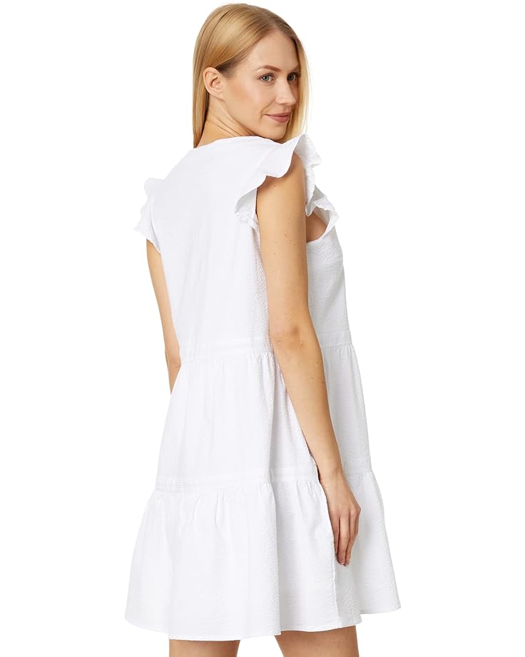 Платье Southern Tide Evelyn Seersucker Tiered Dress, цвет Classic White