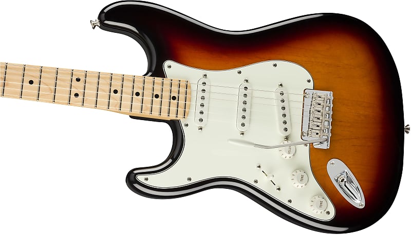 fender player stratocaster left handed 2022 3 tone sunburst с кленовой накладкой Электрогитара Fender Player Left-Handed Stratocaster, Sunburst
