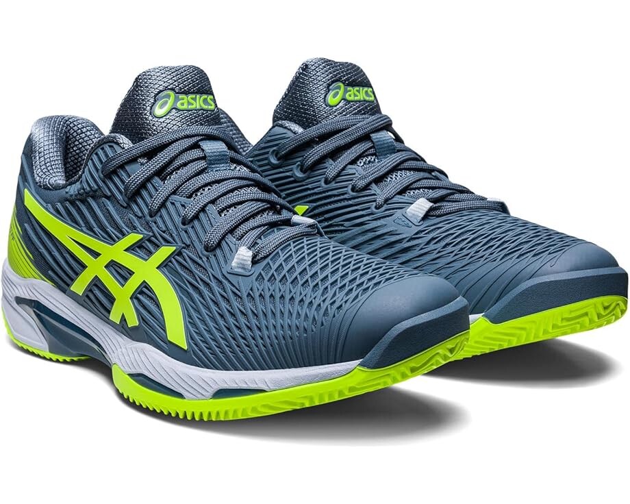 Кроссовки ASICS Solution Speed FF 2 Clay Tennis Shoe, цвет Steel Blue/Hazard Green