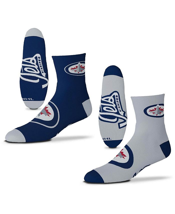 

Набор из двух мужских носков Winnipeg Jets Team длиной в четверть длины For Bare Feet, синий