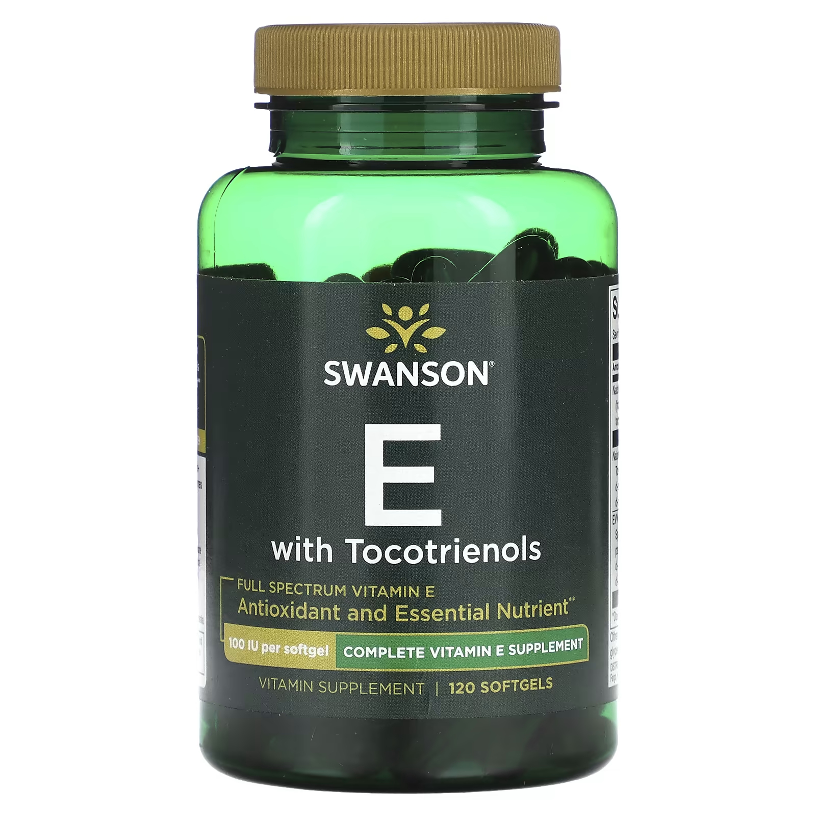 Swanson Витамин Е полного спектра с токотриенолами 120 таблеток капсулы поддерживающие увеличение энергии и концентрации swanson full spectrum turmeric ashwagandha