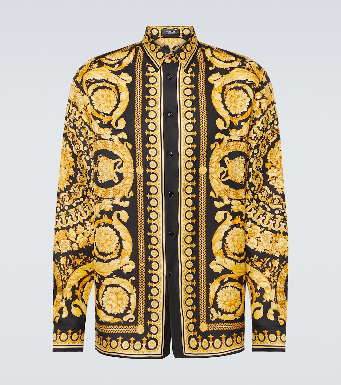 

Шелковая рубашка в стиле барокко Versace, мультиколор