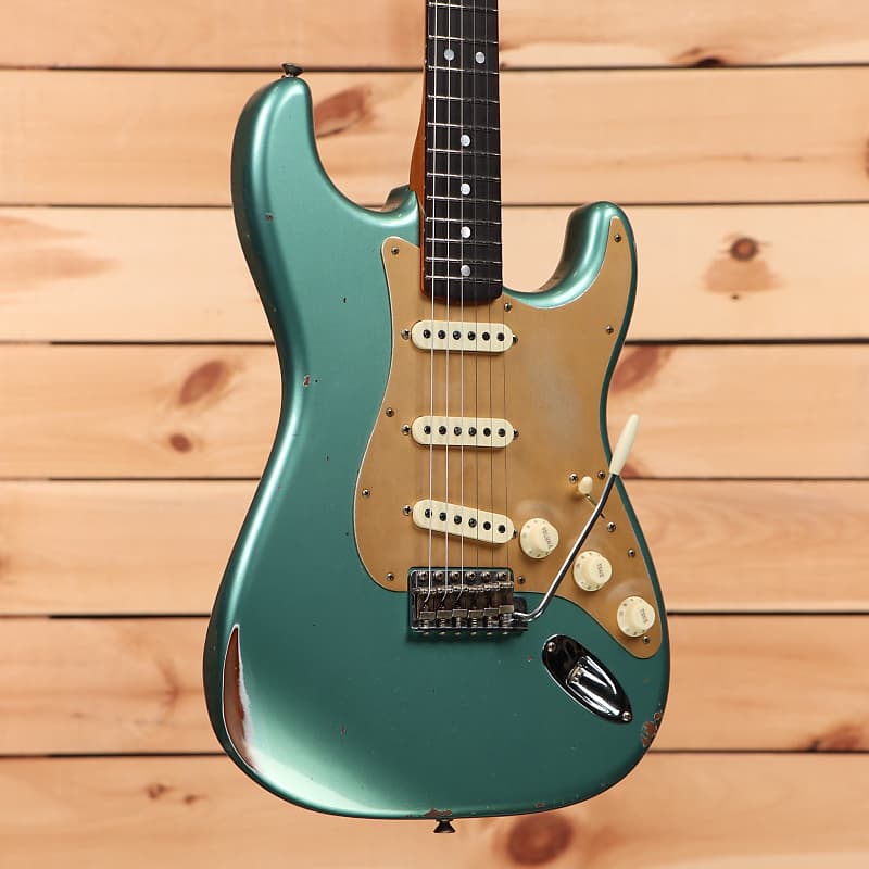 Электрогитара Fender Custom Shop Limited Roasted Big Head Stratocaster - Faded Aged Sherwood Green - CZ577005 - PLEK'd