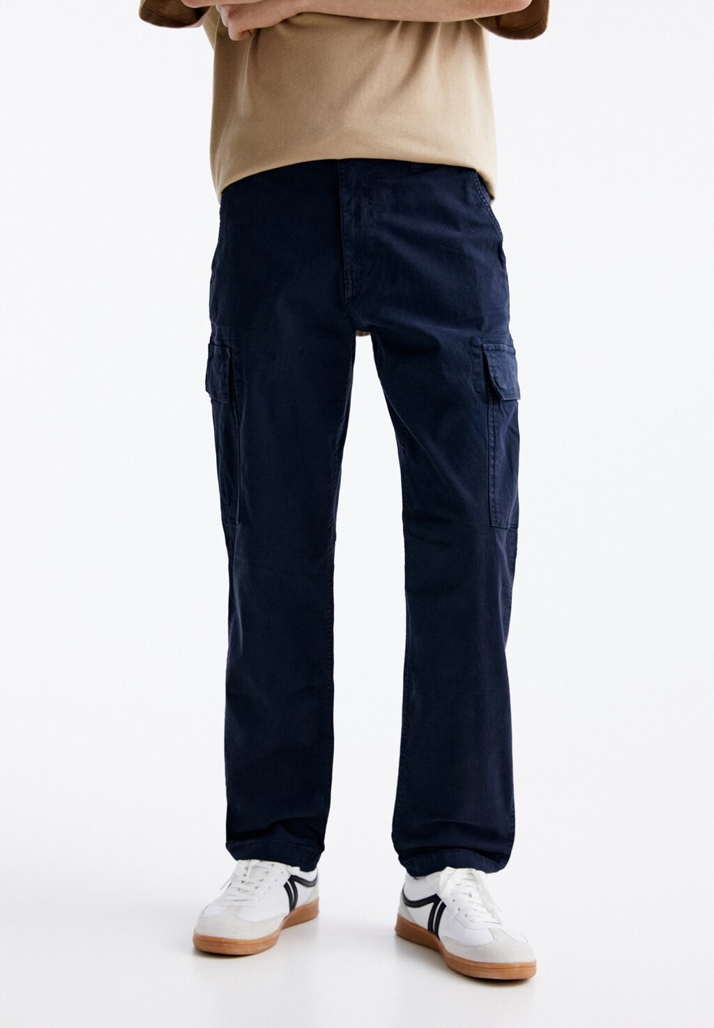 

Брюки карго PULL&BEAR, темно-синие, Синий