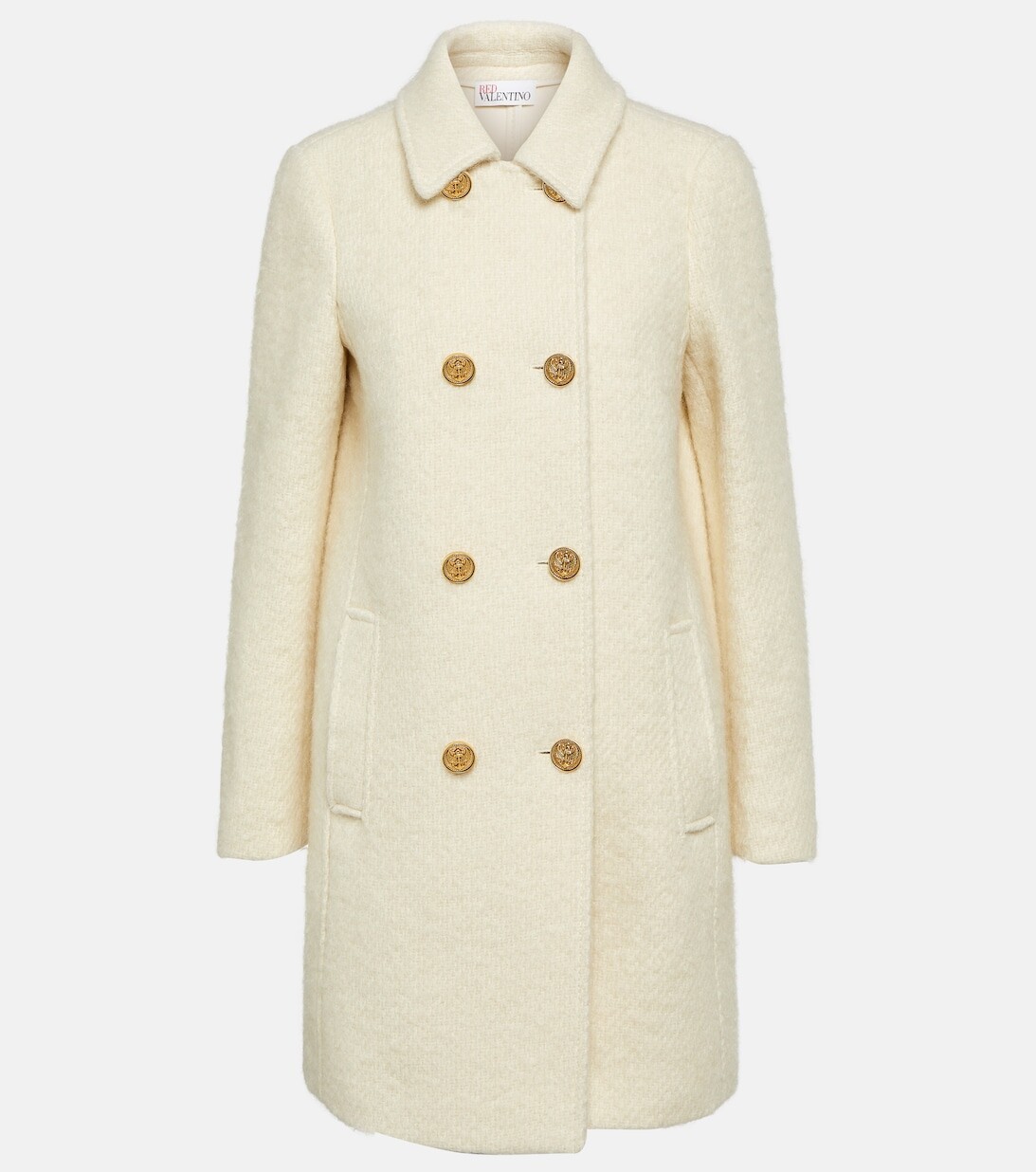 

Пальто из смесовой шерсти и мохера REDVALENTINO, нейтральный, Серый