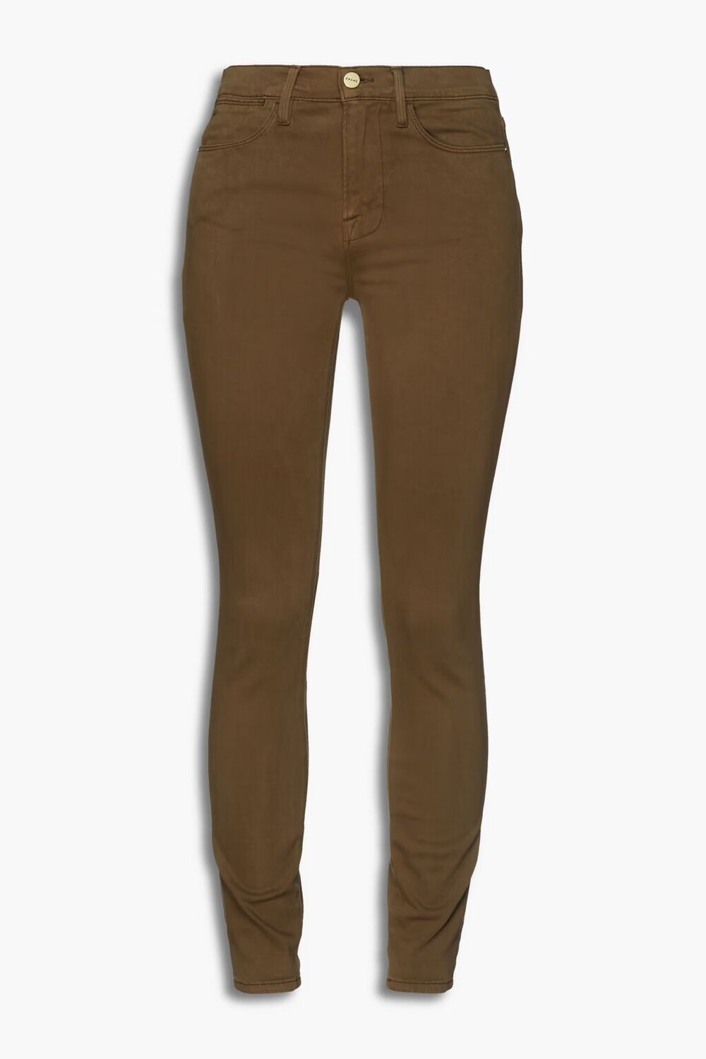 

Брюки-скинни Le High Skinny из смесового хлопка Frame, армейский зеленый