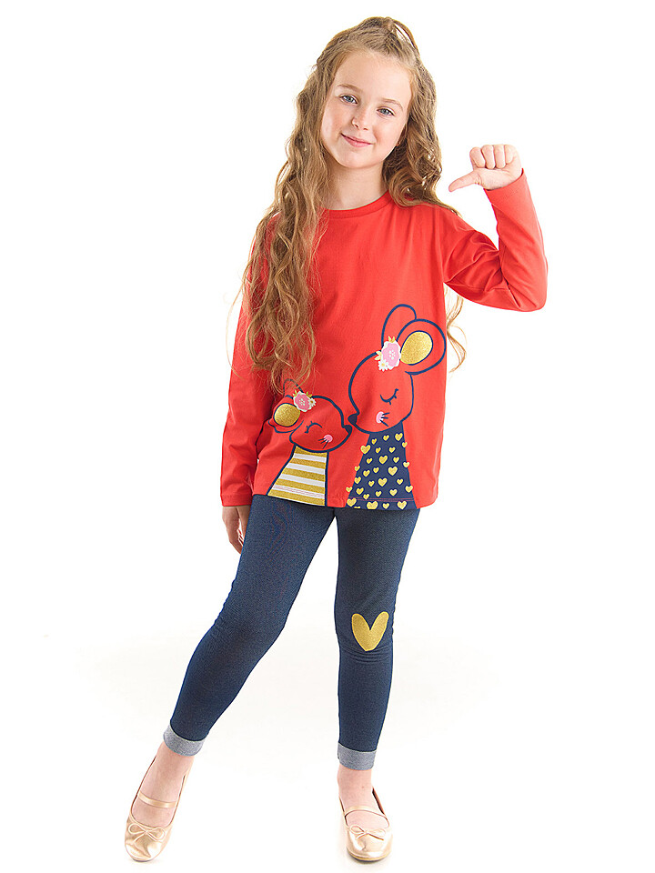 

Леггинсы Denokids 2tlg. Outfit Cute Mice, красный