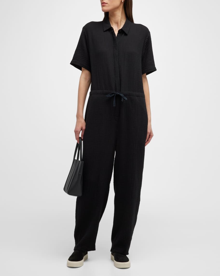 

Комбинезон Petite из мятой марли с короткими рукавами Eileen Fisher