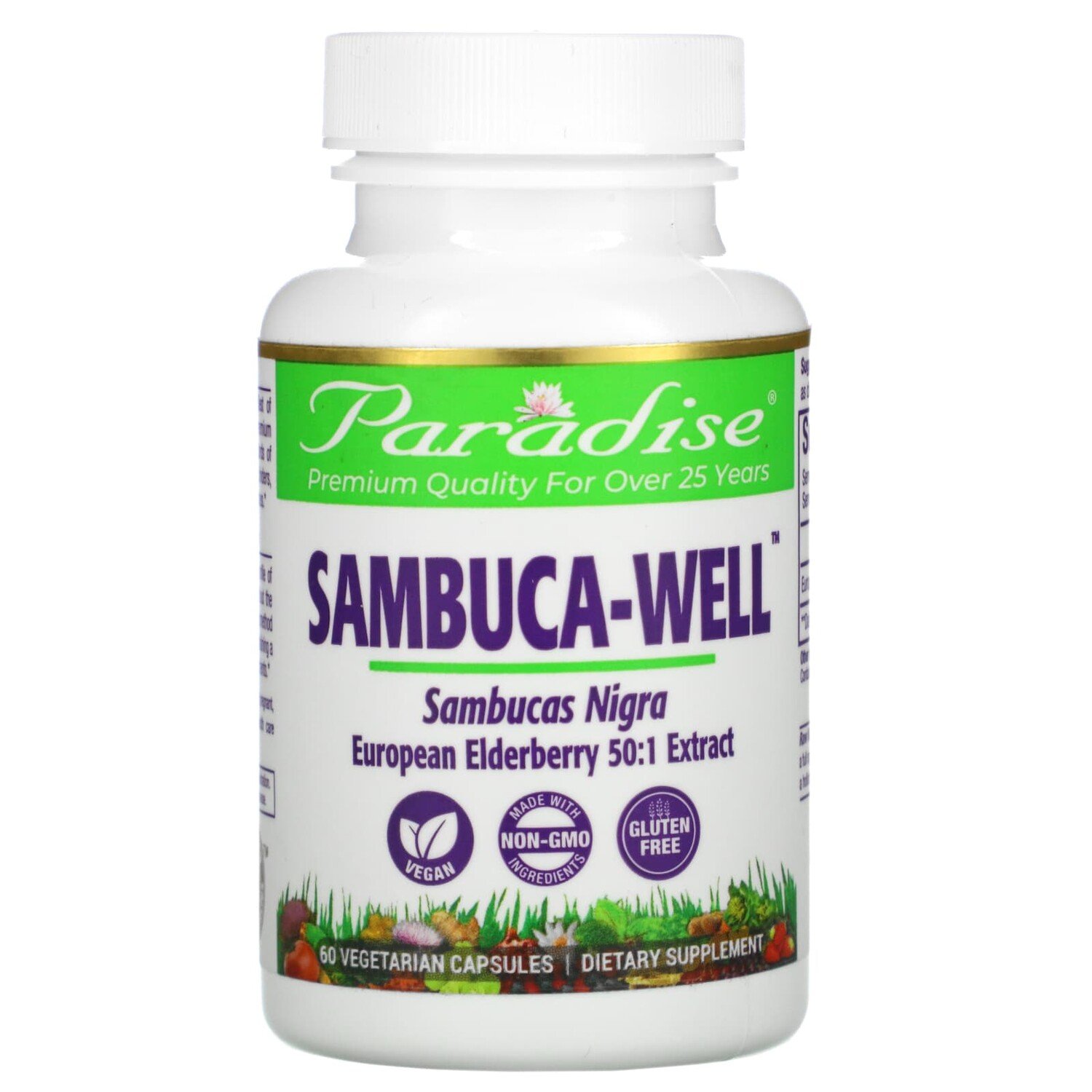 

Sambuca-Well, 60 вегетарианских капсул, Paradise Herbs