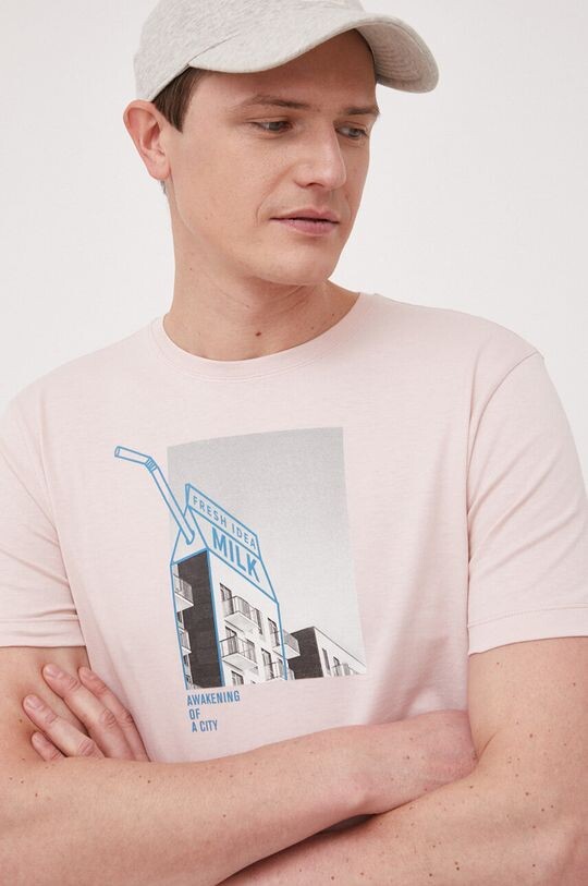 

Хлопковая футболка United Colors of Benetton, розовый