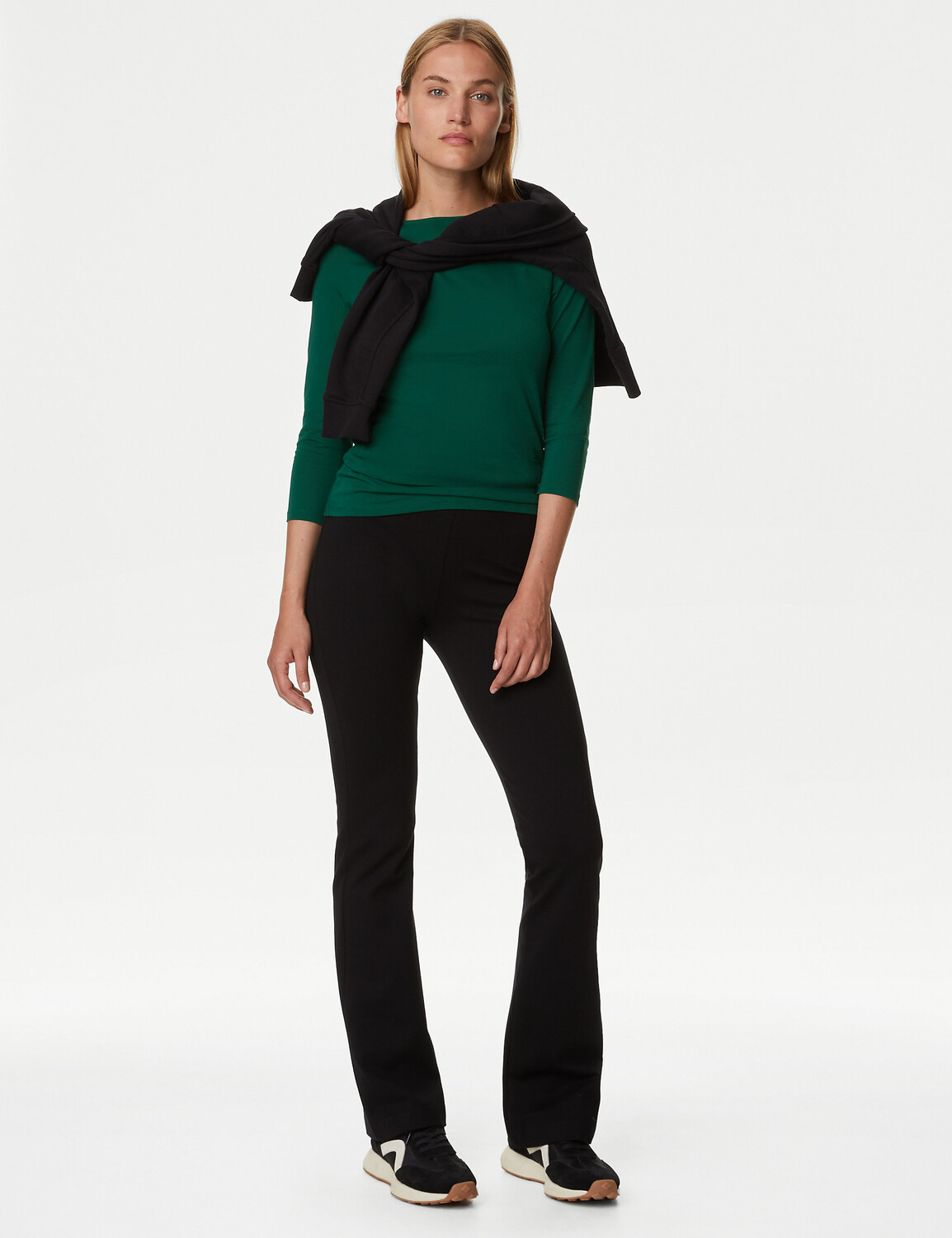 

Хлопковая футболка узкого кроя с рукавами 3/4 Marks & Spencer