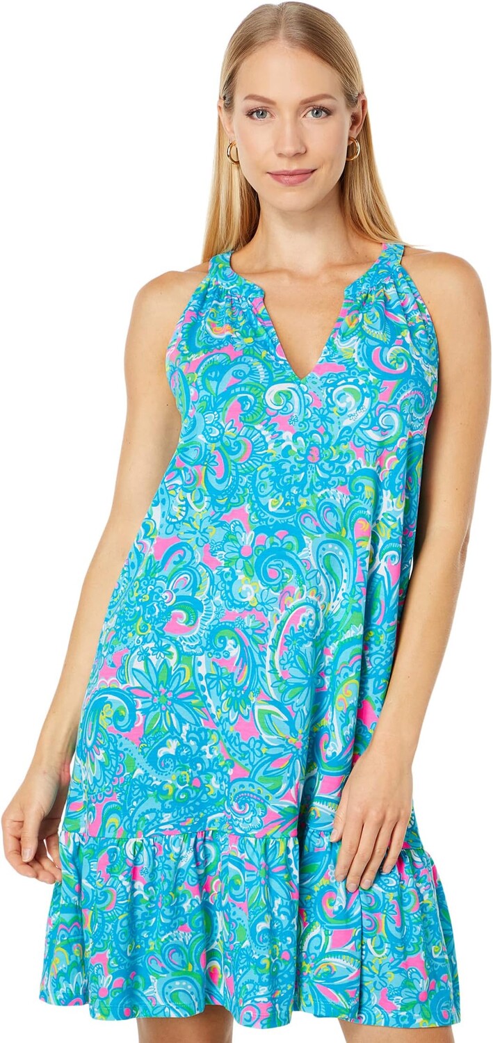 

Платье Дэнберри Lilly Pulitzer, цвет Seabreeze Blue Hey Gull Friend