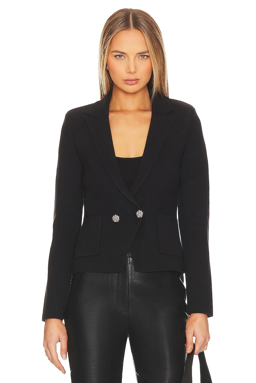 

Блейзер L'AGENCE Sofia Knit, цвет Black & Crystal
