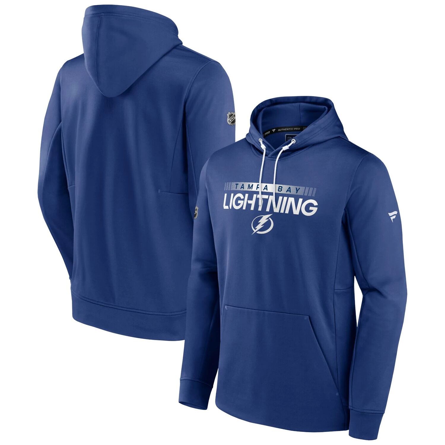 

Мужской синий пуловер с капюшоном Tampa Bay Lightning Authentic Pro Rink Fanatics