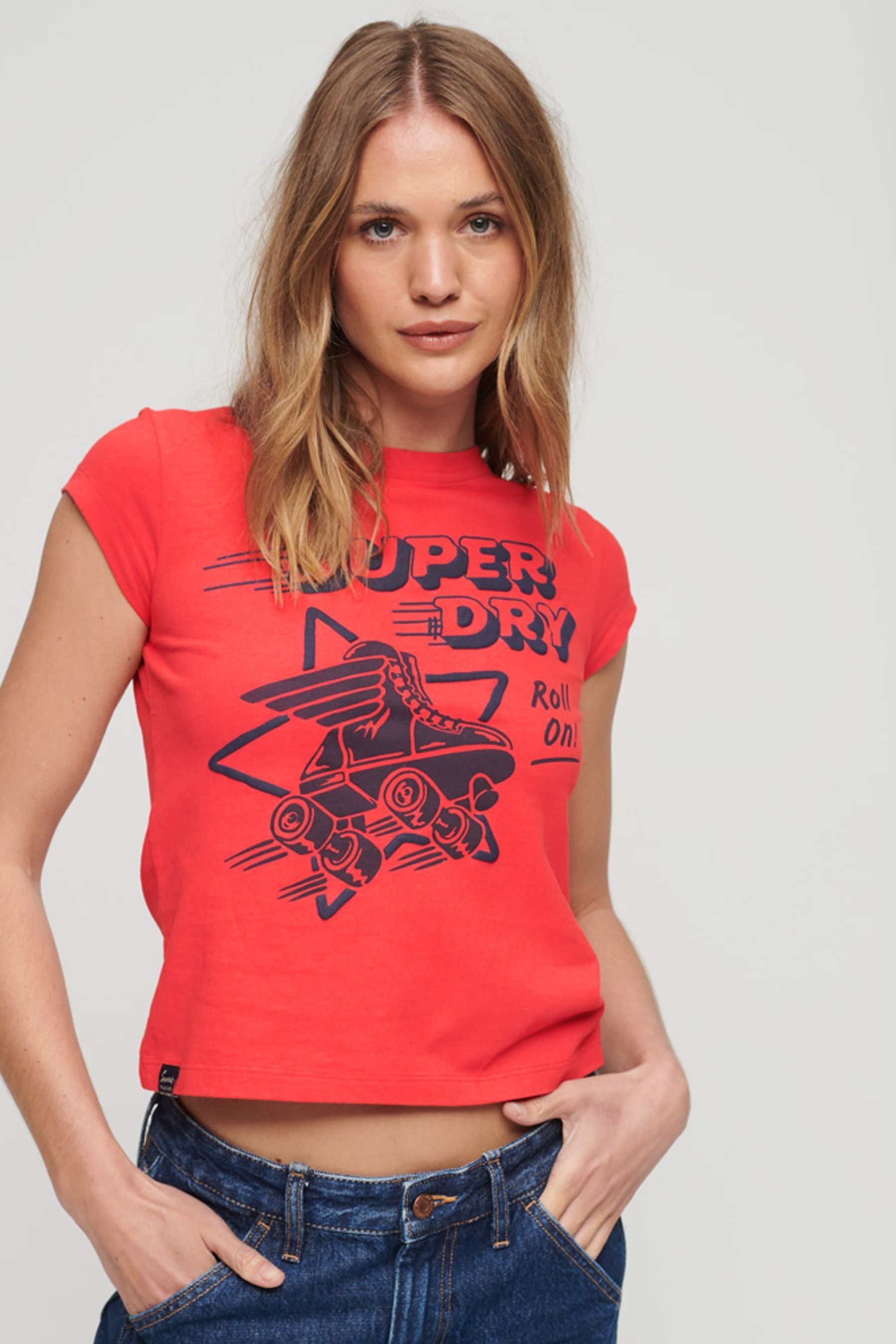 

Футболка Roller Disco Superdry, красный