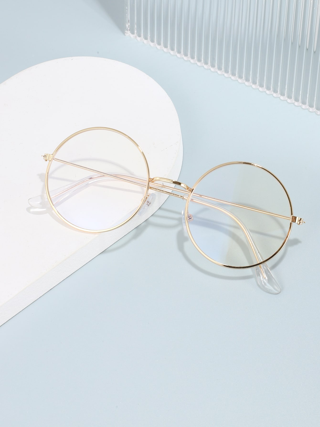 1шт металлические круглые простые очки с защитой от синих лучей