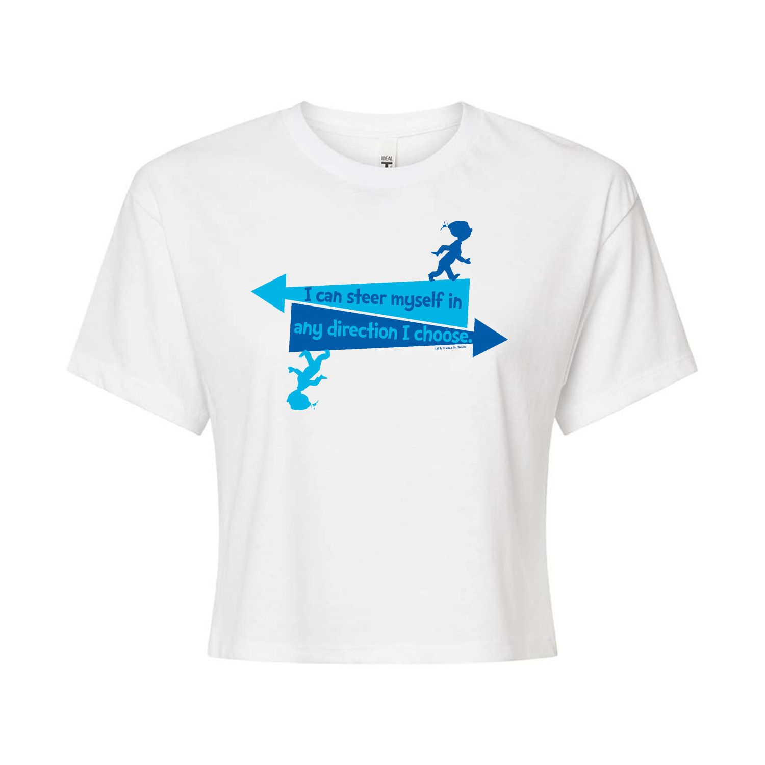 Укороченная футболка Dr. Seuss Steer Yourself для юниоров Licensed Character, белый