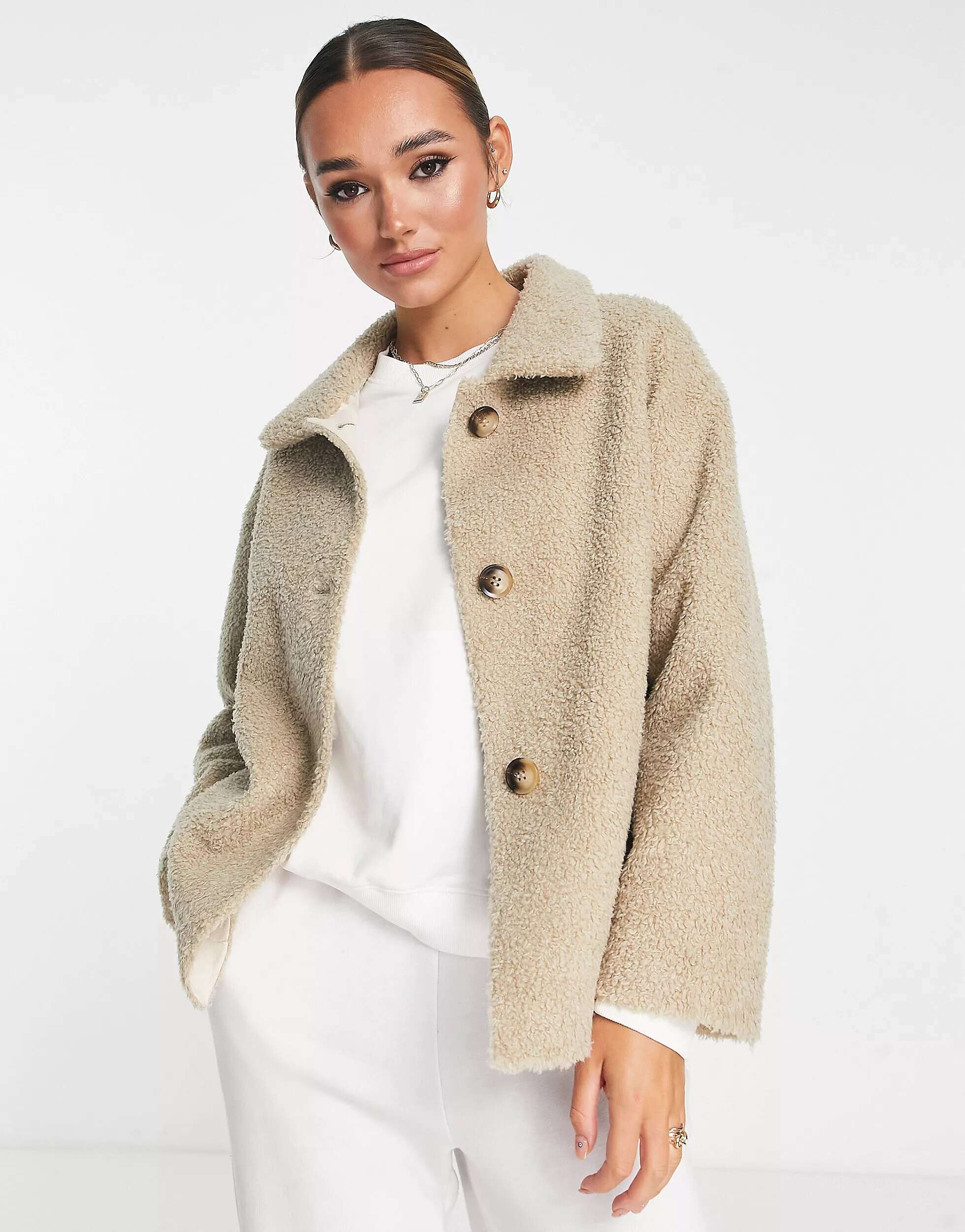 Бежевая куртка на пуговицах Unreal Fur Seashell unreal fur пальто