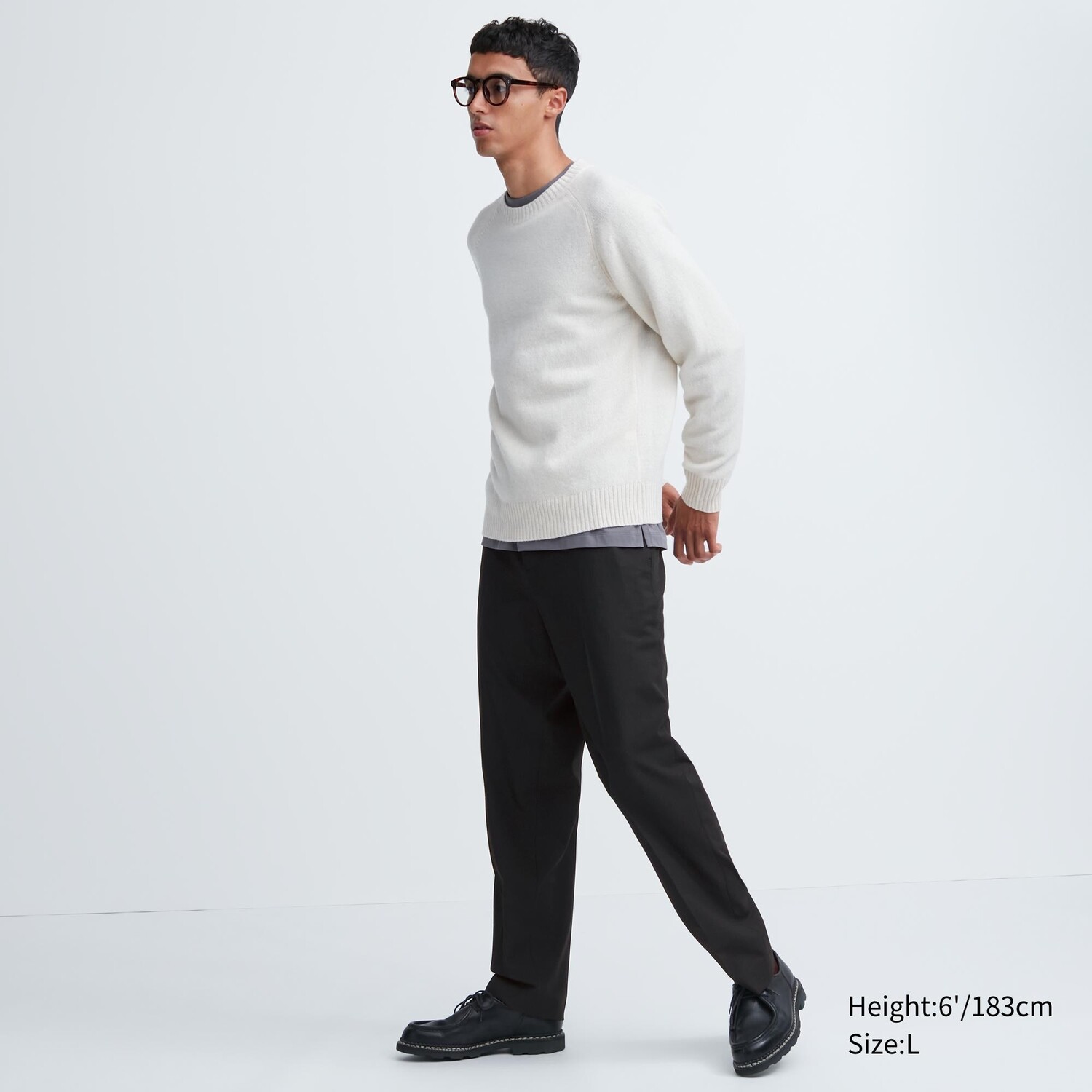 

Брюки UNIQLO Smart с эффектом шерсти, черный