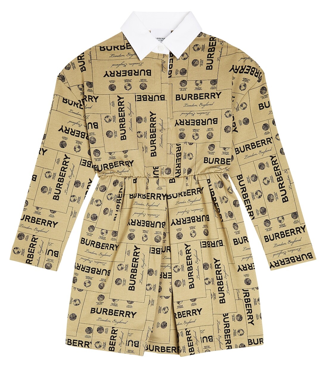 

Платье-рубашка edwina с логотипом Burberry Kids, бежевый