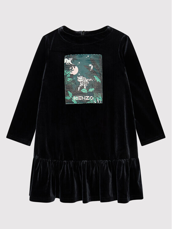 

Платье на каждый день, стандартного кроя Kenzo Kids, черный
