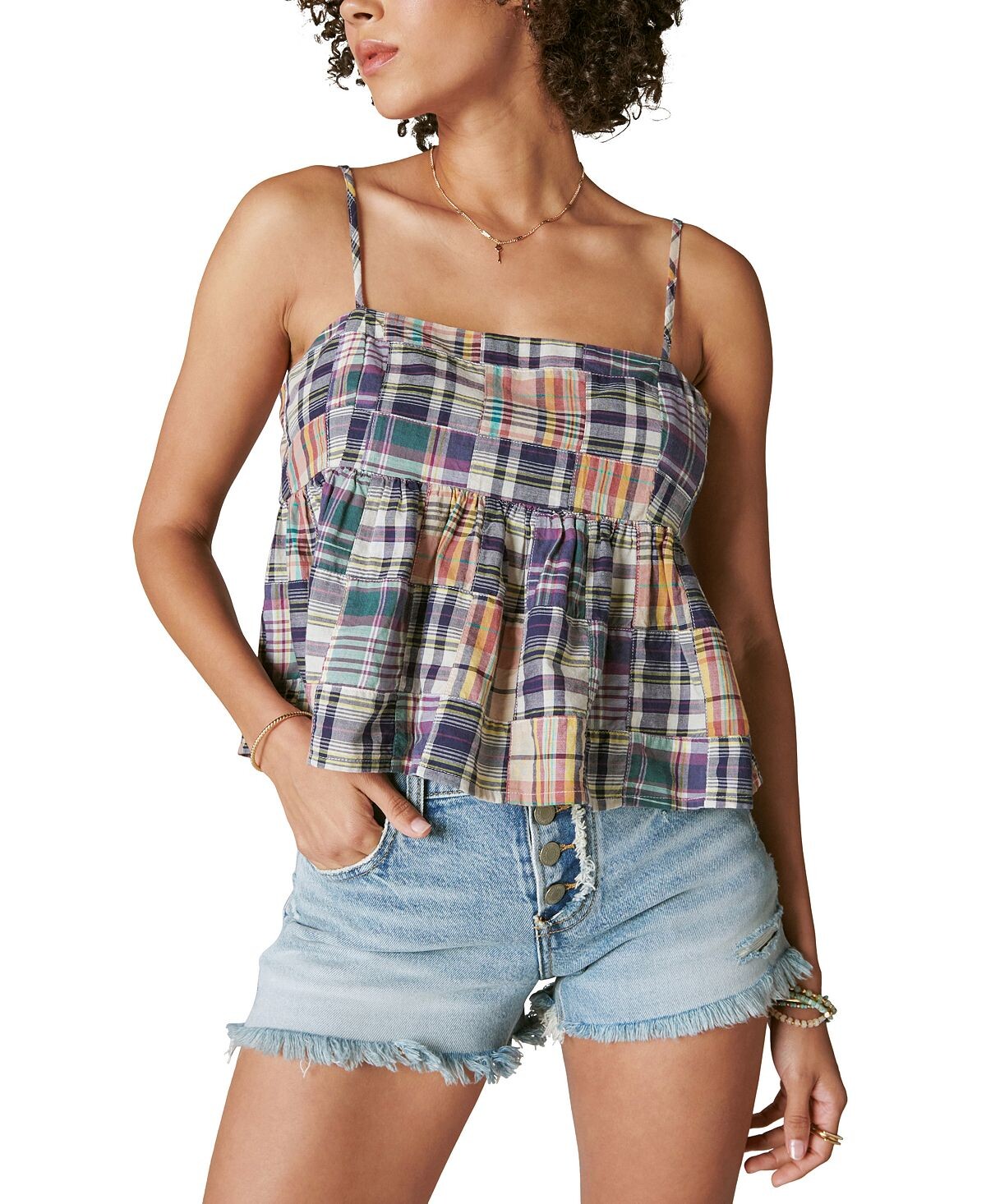 

Женская кофточка без рукавов в стиле пэчворк Heritage Lucky Brand