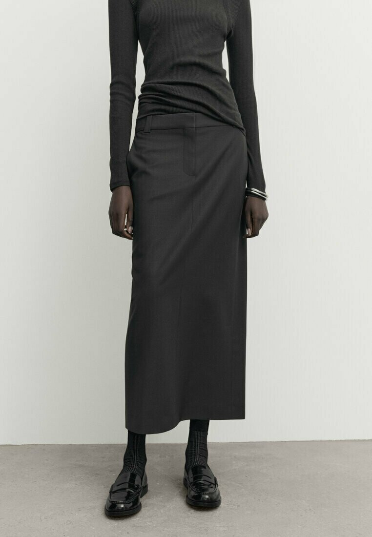 

Длинная юбка Massimo Dutti, темно-серый меланж