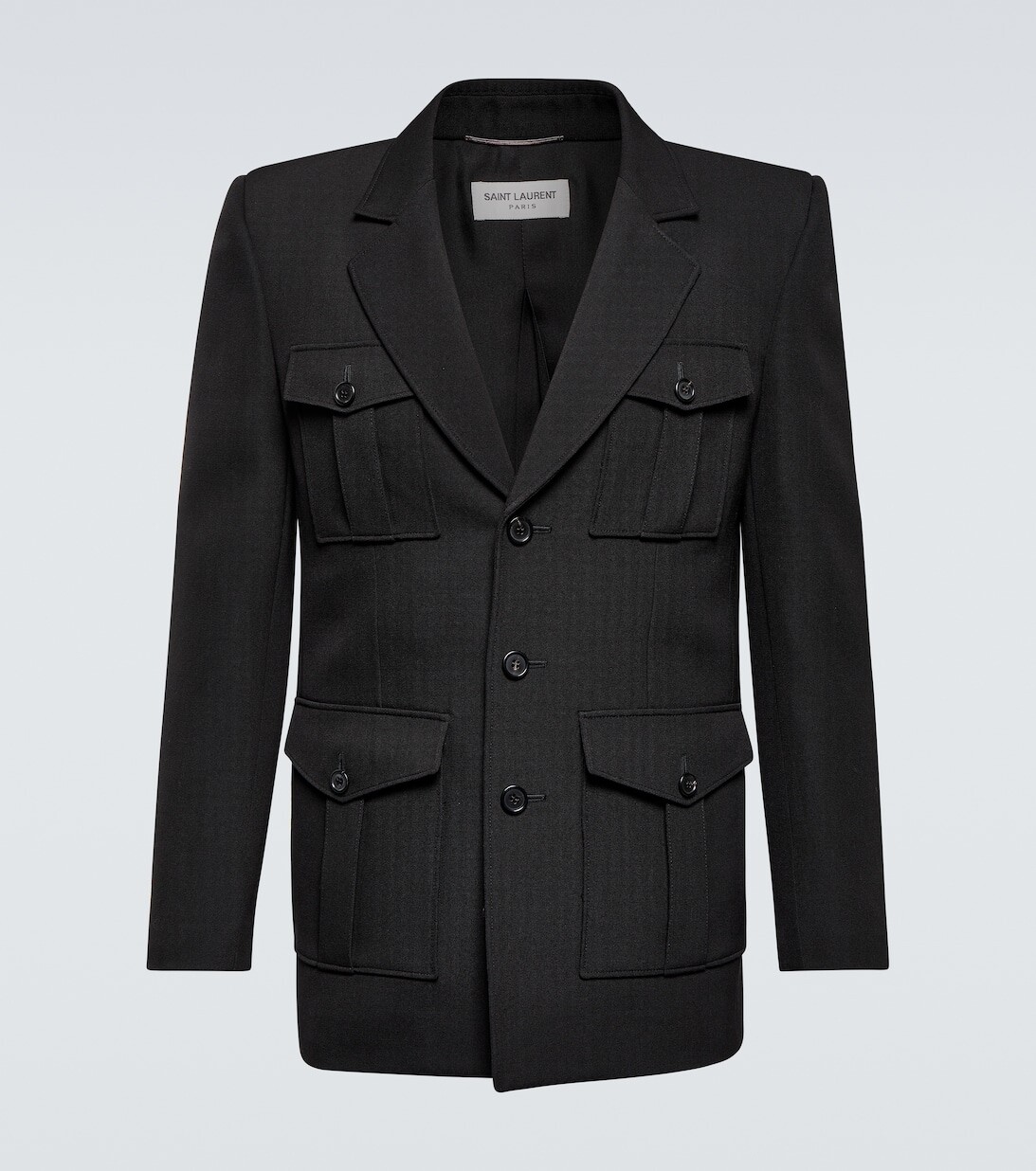 

Двубортный блейзер из шерсти Saint Laurent, черный