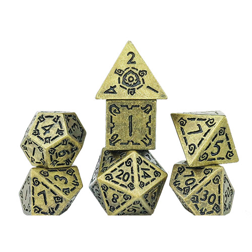 Игровые кубики Illusory Metal Gold Poly Set – Sirius Dice haxtec antique metal dice set d