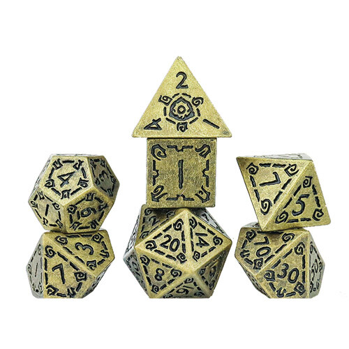 Игровые кубики Illusory Metal Gold Poly Set – Sirius Dice