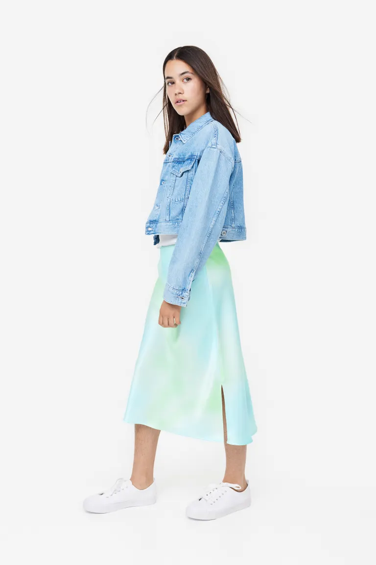 

Атласная юбка H&M, синий