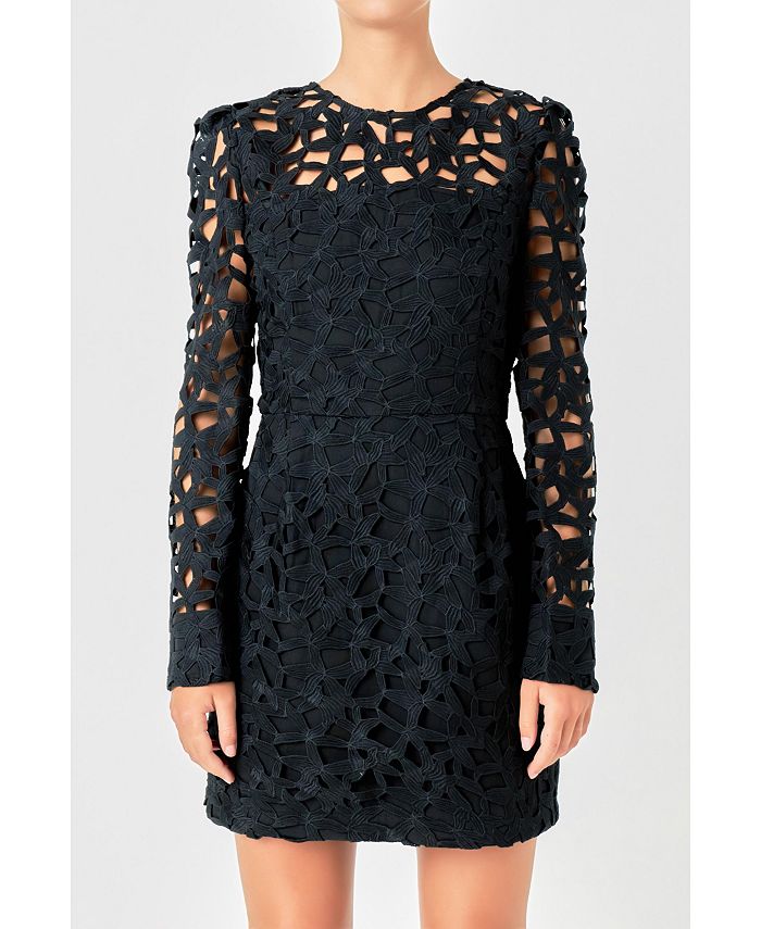 цена Женское структурированное мини-платье с люверсами endless rose, черный