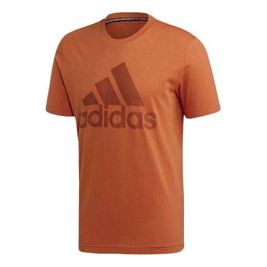 Футболка adidas MH Bos Tee Gym Training Sports Round Neck Short Sleeve Khaki Brown, коричневый