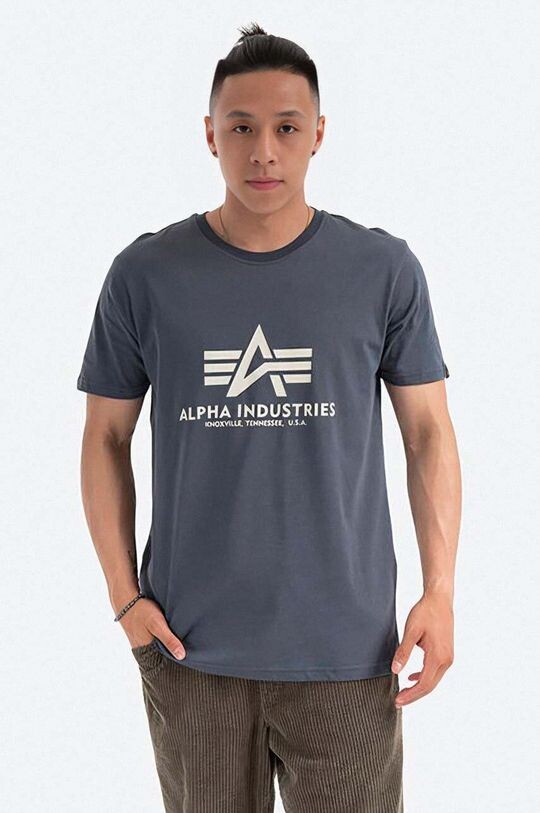 

Хлопковая футболка Alpha Industries, серый