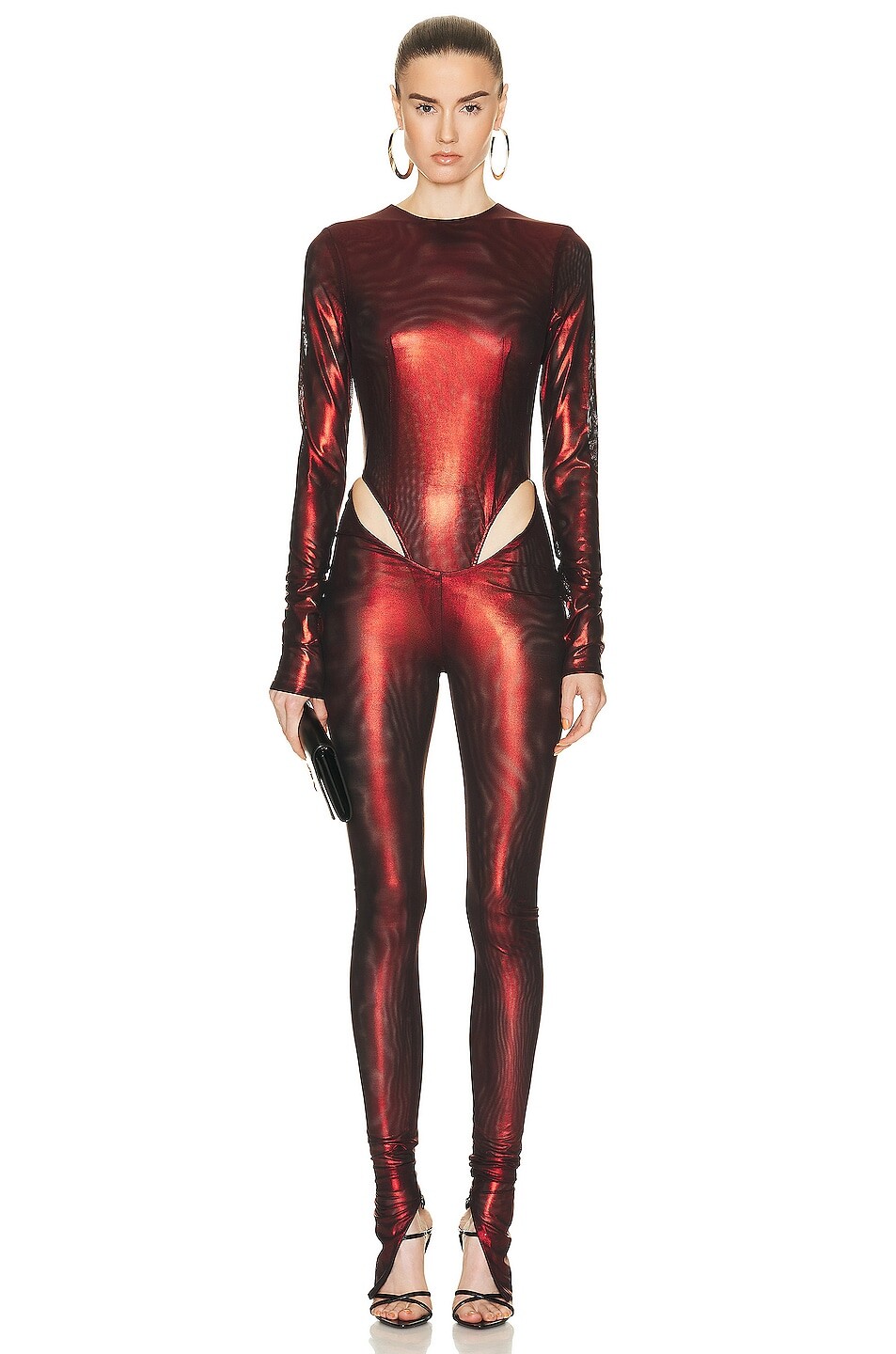 

Комбинезон Laquan Smith Hip Cut Out, цвет Oxblood