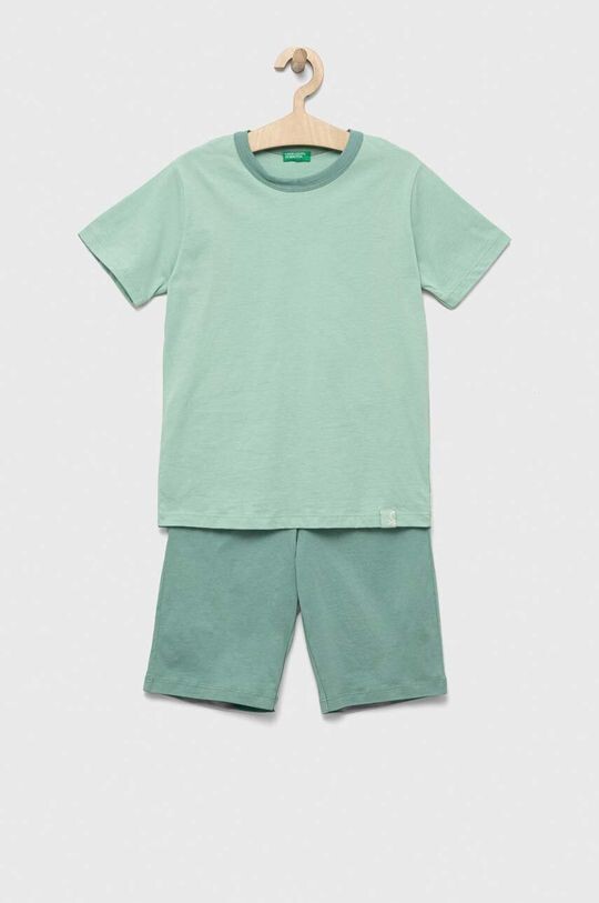 

Детская хлопковая пижама United Colors of Benetton, зеленый