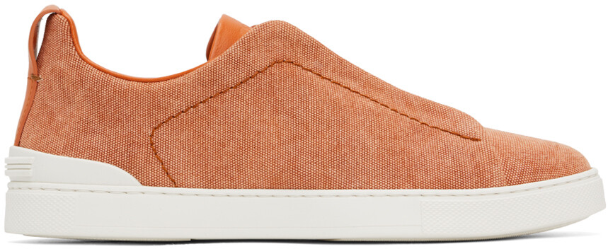 

Оранжевые кроссовки с тройной строчкой Zegna, цвет Orange