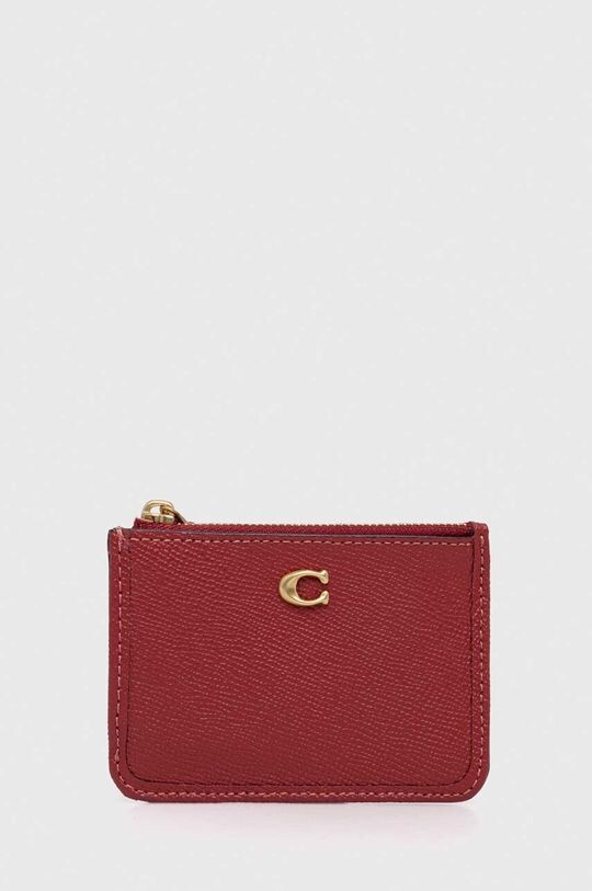 

Кожаный визитница Coach, красный