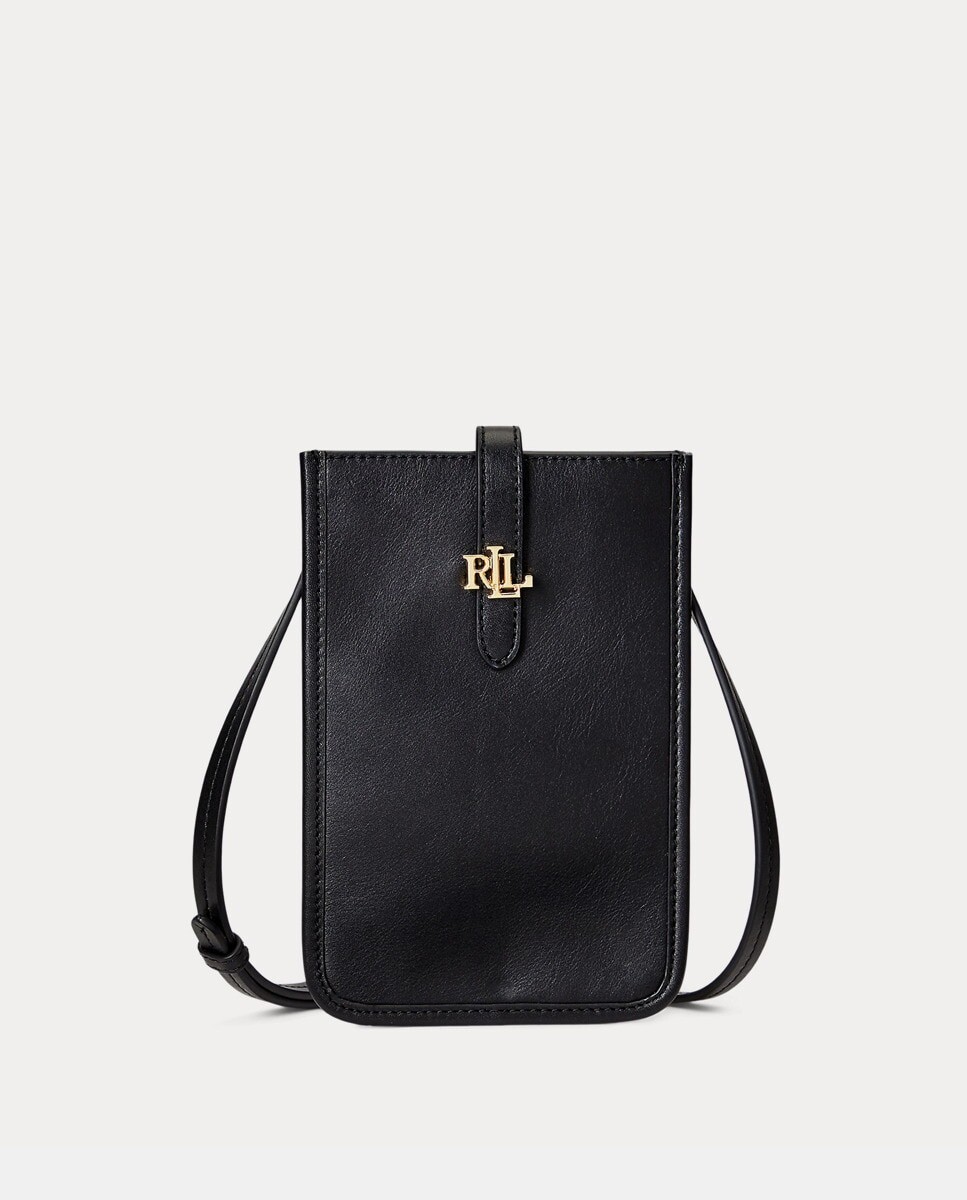 

Черная кожаная сумка для мобильного телефона с застежкой-пряжкой Lauren Ralph Lauren, черный