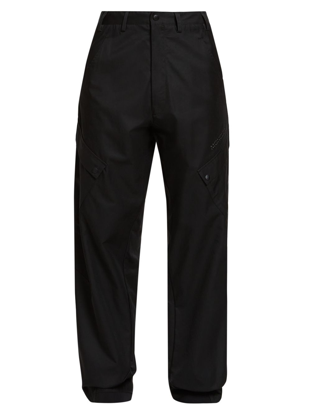 Брюки-карго из смесового хлопка Moncler, черный спортивные брюки из смесового хлопка с принтом moncler синий