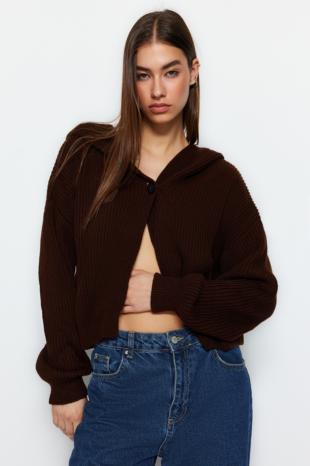

Кардиган TRENDYOLMİLLA, коричневый