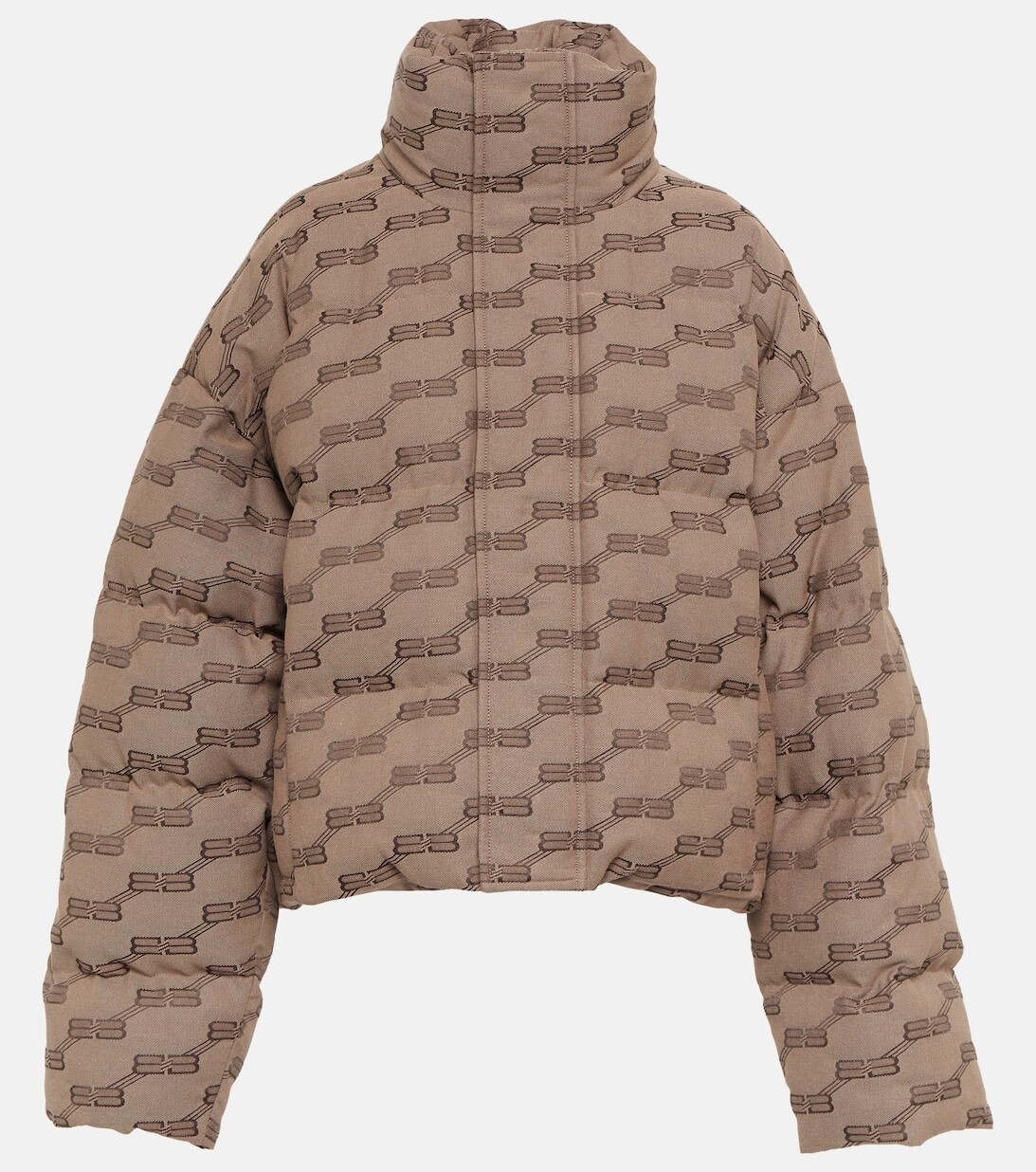 

Жаккардовый пуховик с логотипом BALENCIAGA, коричневый