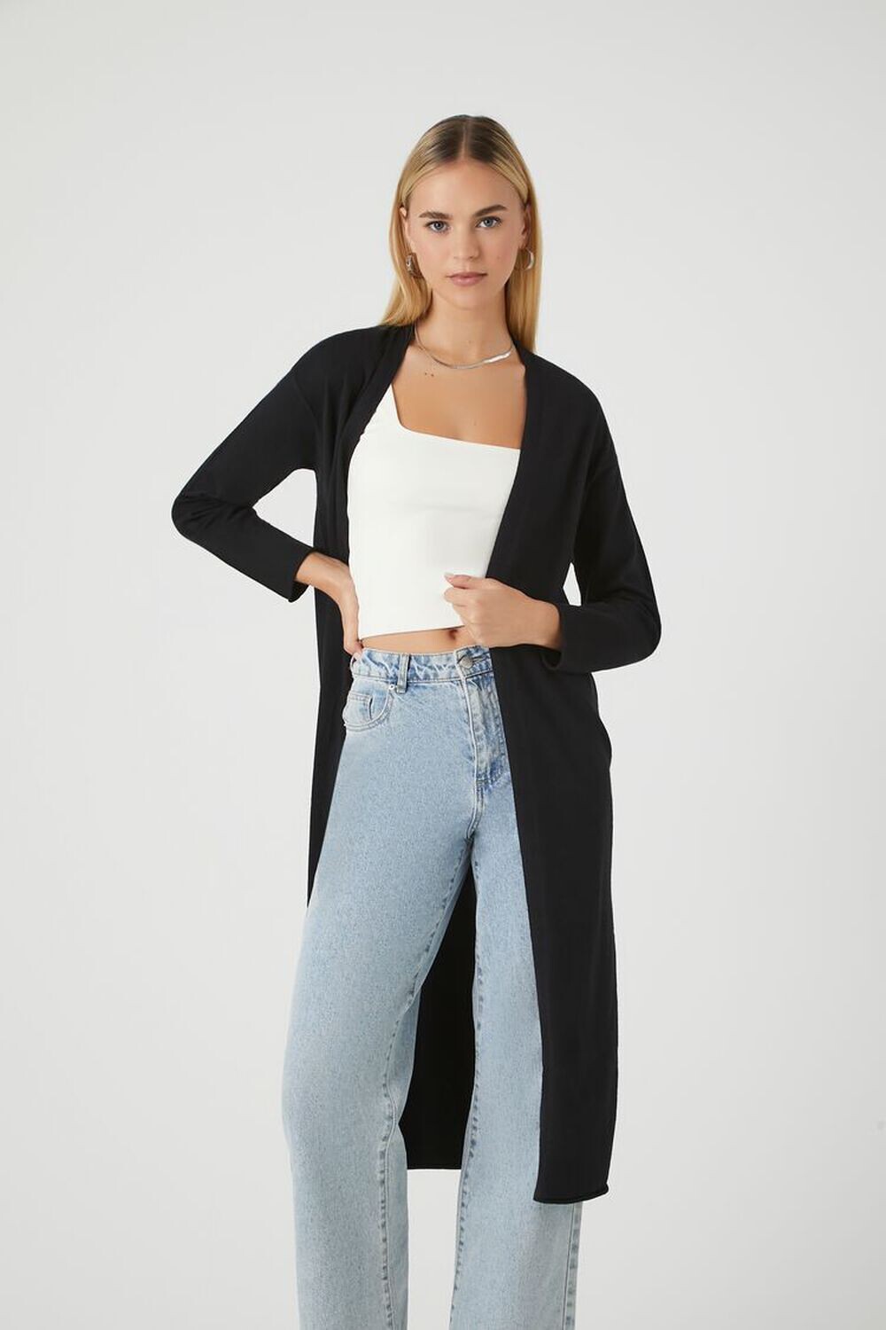 

Свитер-кардиган Duster Forever 21, черный