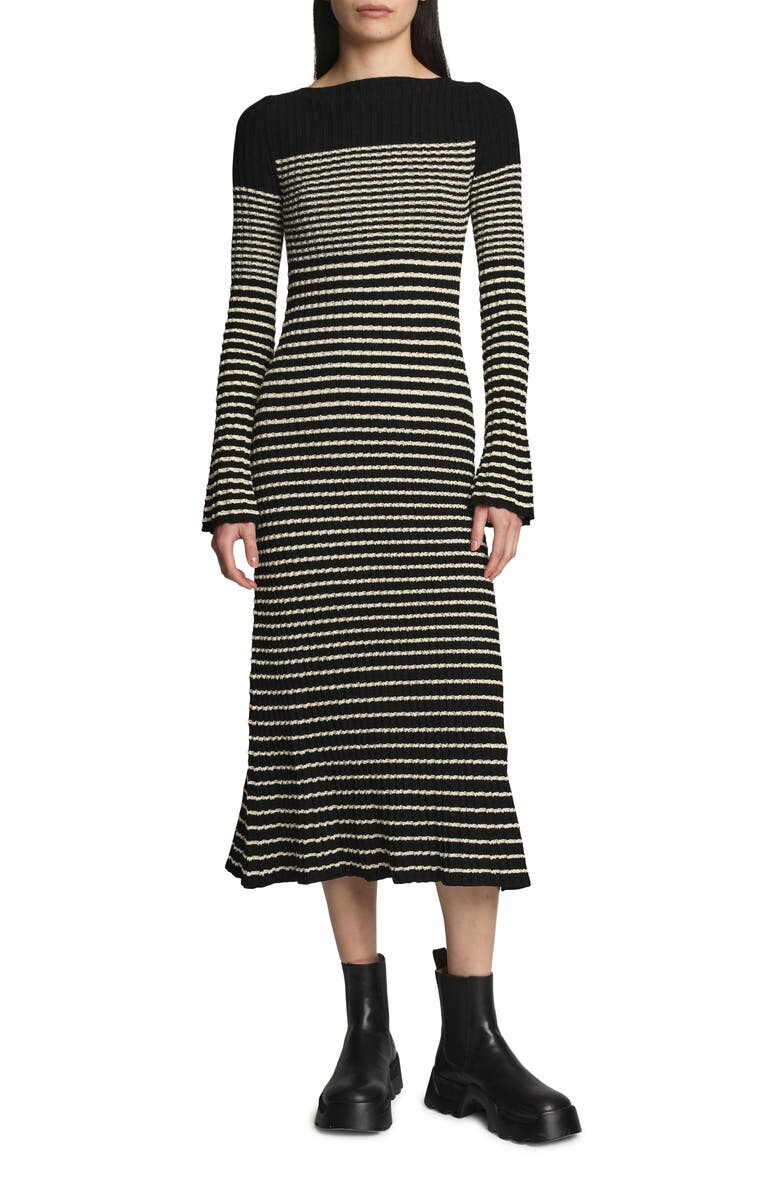 

Мини-платье-свитер в полоску с длинным рукавом из букле PROENZA SCHOULER