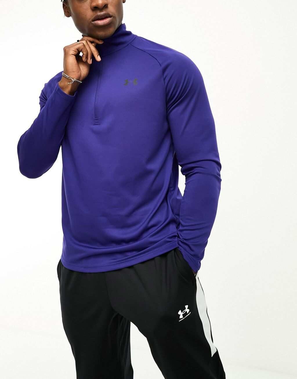 

Темно-синяя толстовка на молнии с половиной молнии Under Armour Tech 2.0